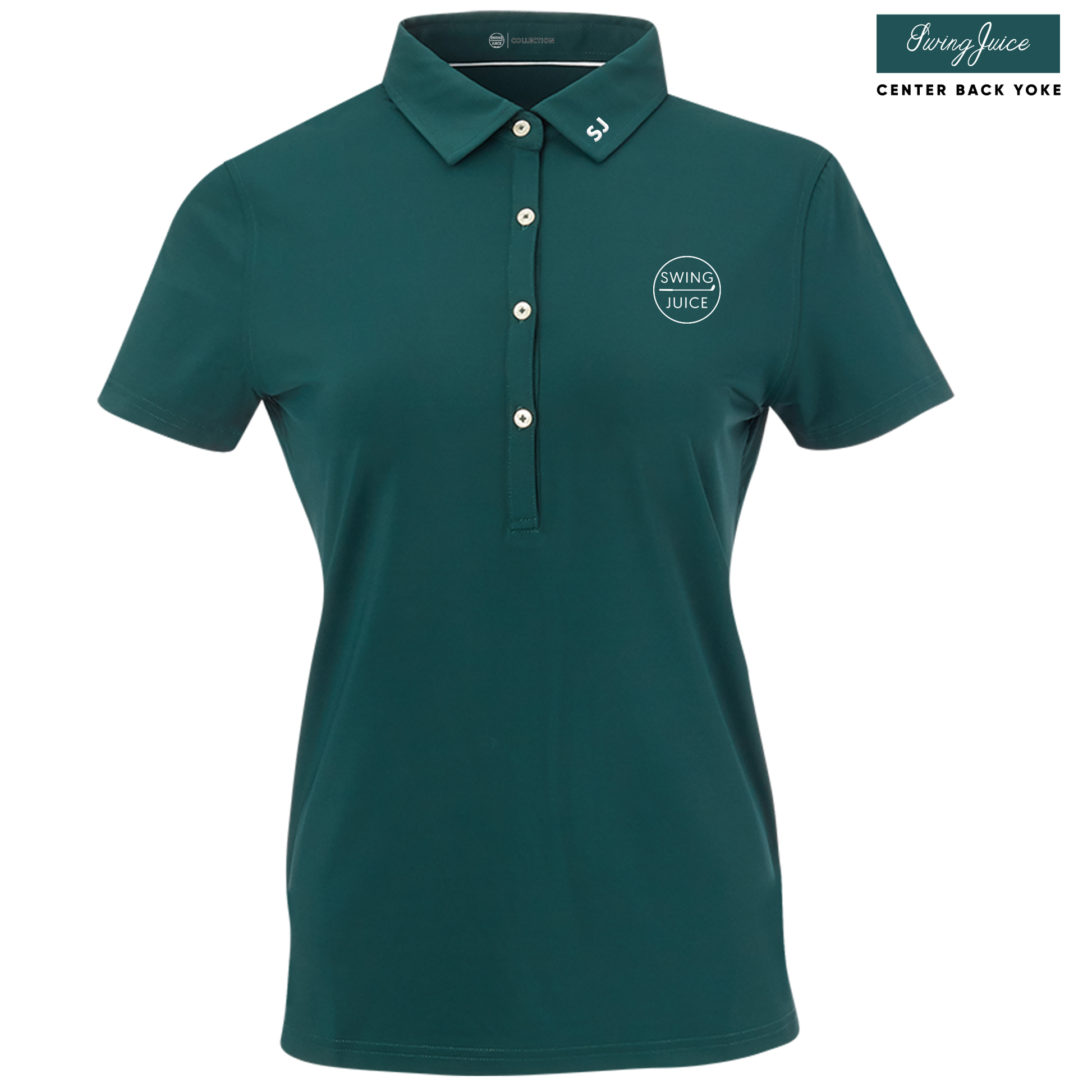 SwingJuice Golf Retro Solid Women's Performance Polo-Pine