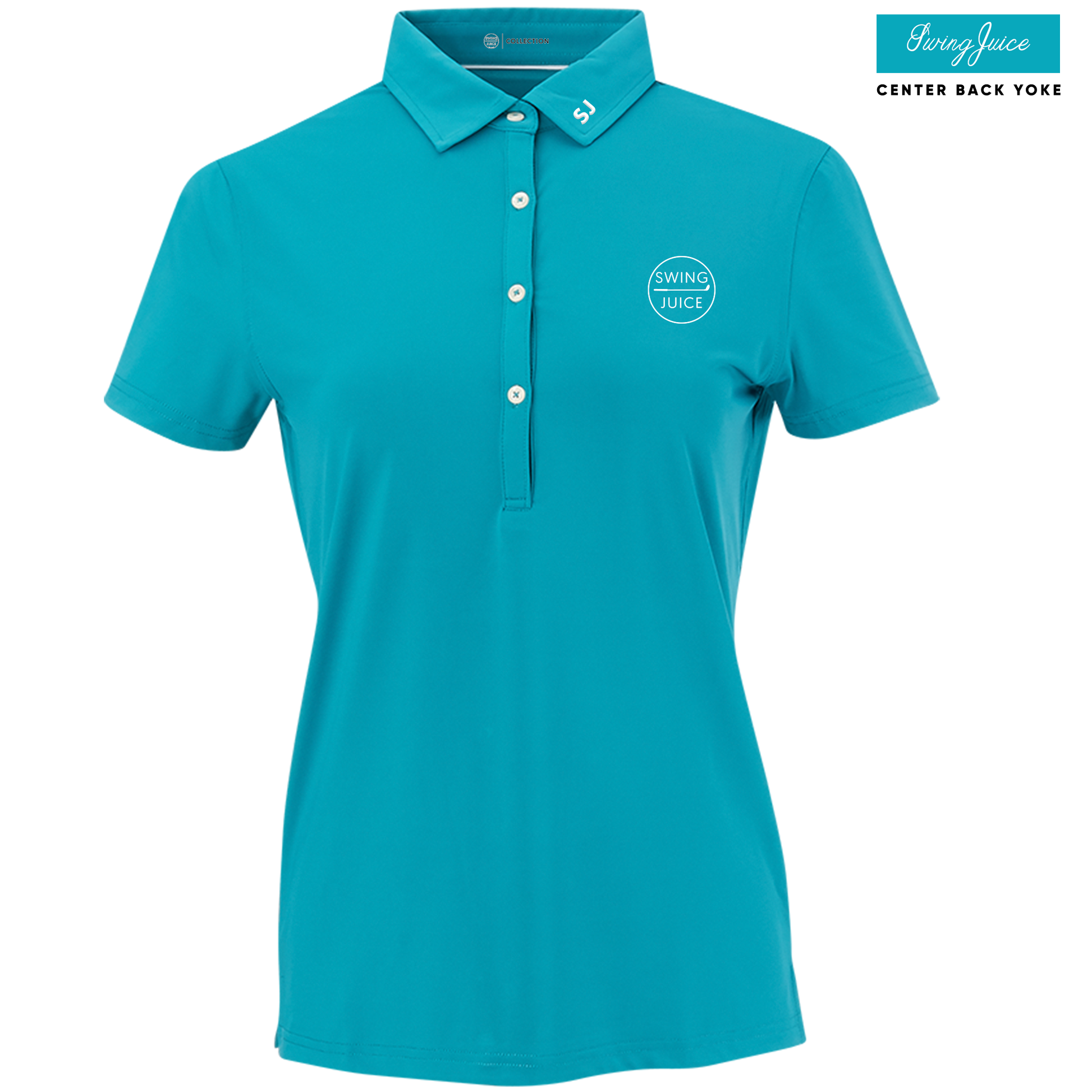 SwingJuice Golf Retro Solid Women's Performance Polo-Teal