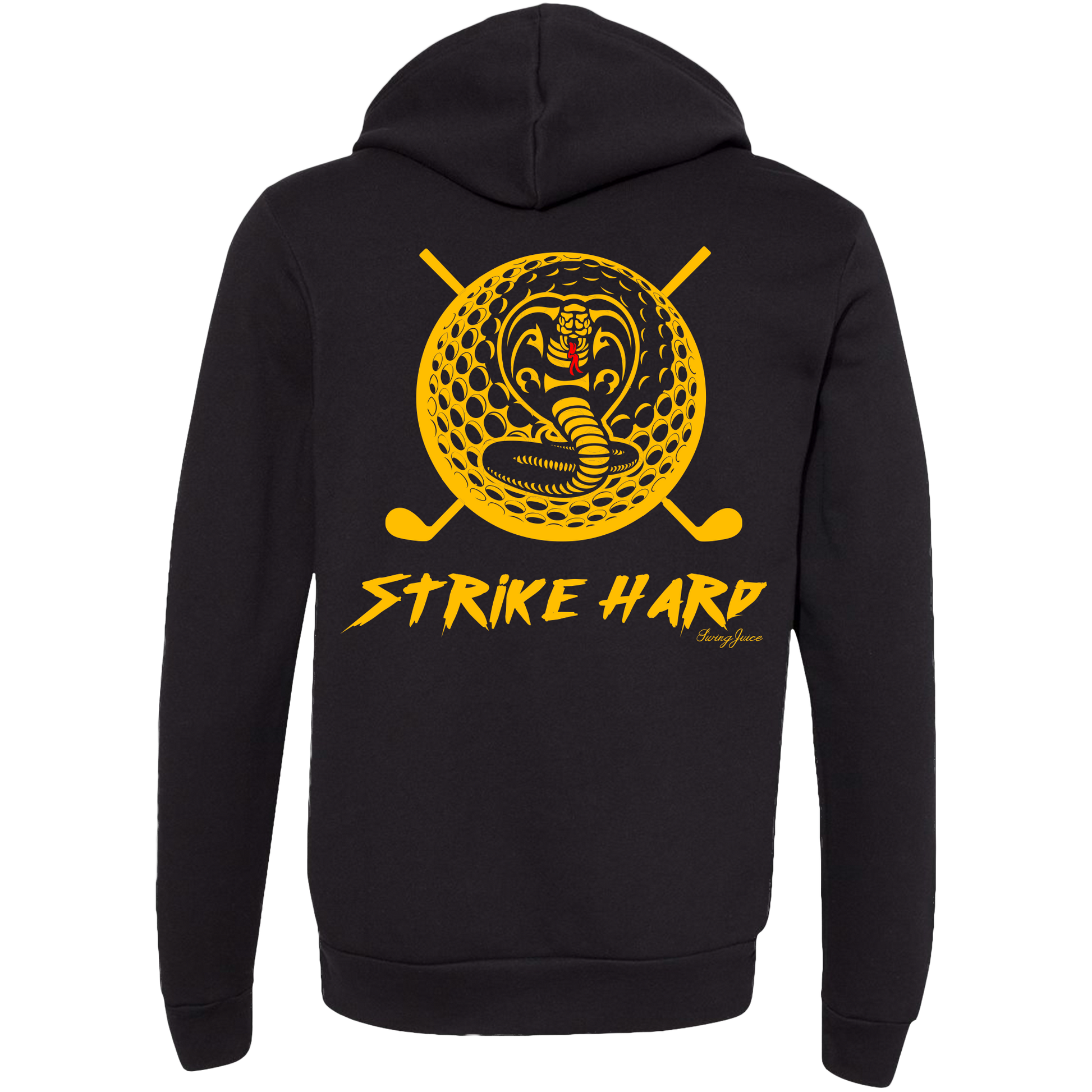 SwingJuice Golf Strike Hard Unisex Long Sleeve Hoodie SwingJuice-Black