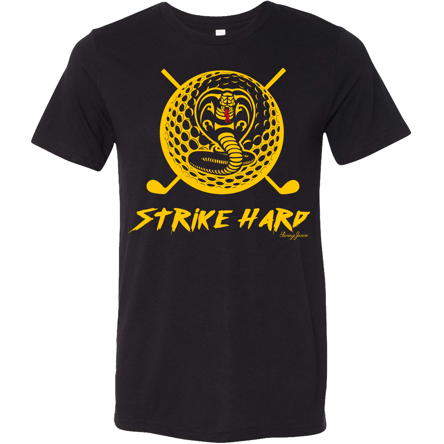 SwingJuice Golf Strike Hard Unisex Short Sleeve T-Shirt-Black