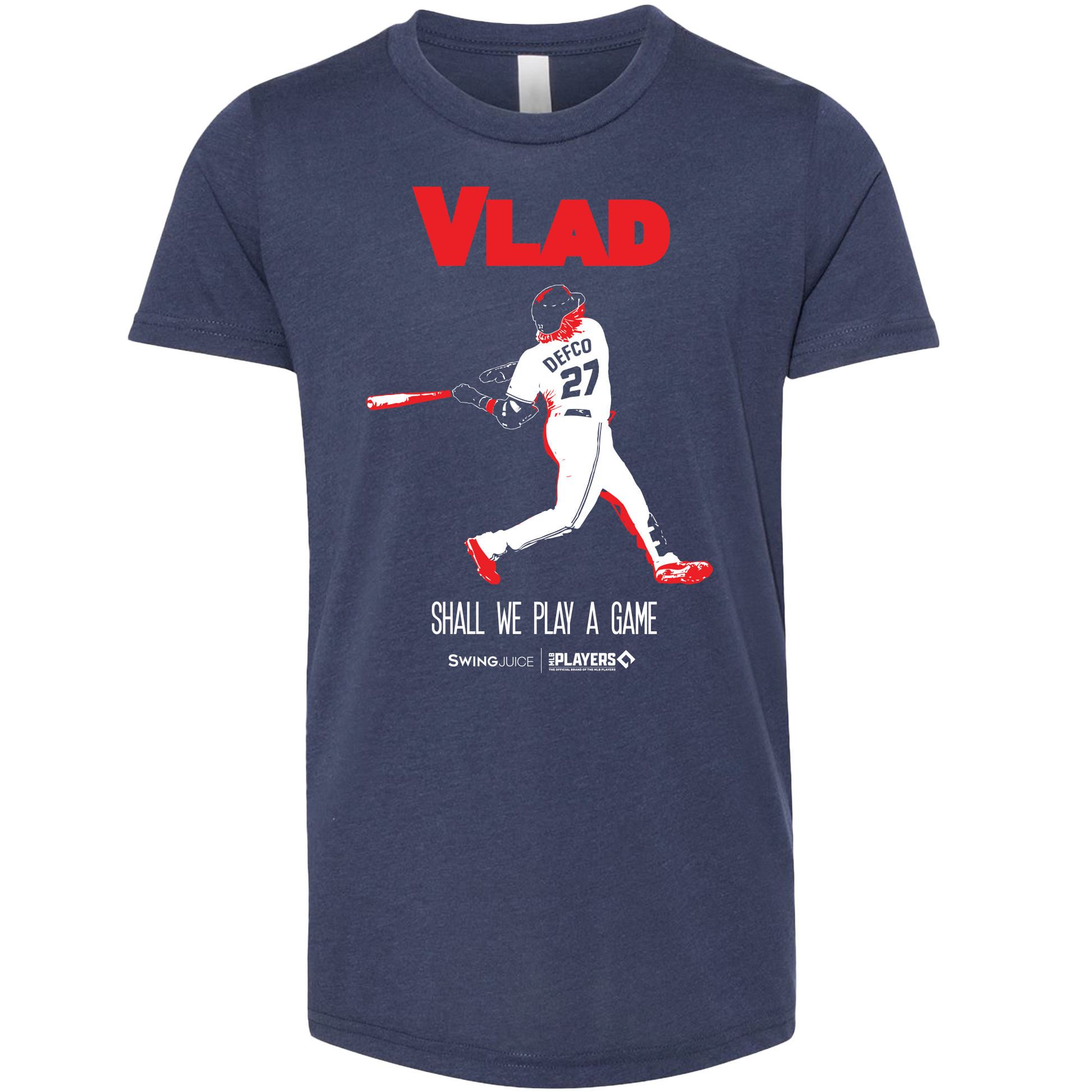 SwingJuice Baseball Vladimir Guerrero Jr Kids MLBPA Short Sleeve T-Shirt-Navy