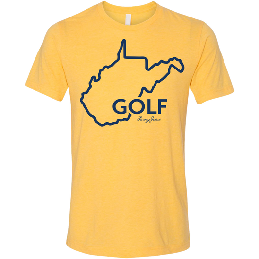 SwingJuice Golf West Virginia Unisex Short Sleeve T-Shirt-Yellow