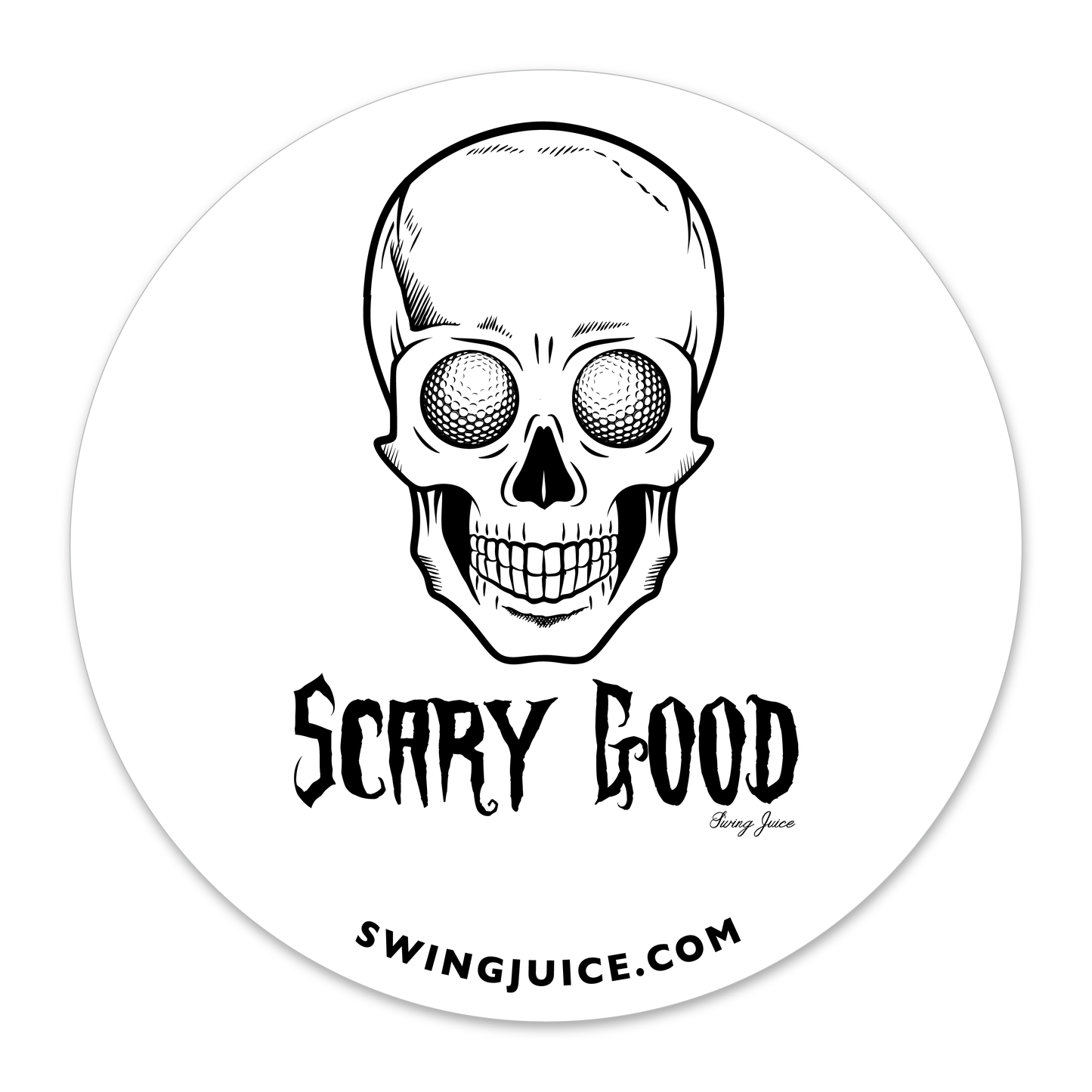 SwingJuice Golf Scary Good Sticker-White